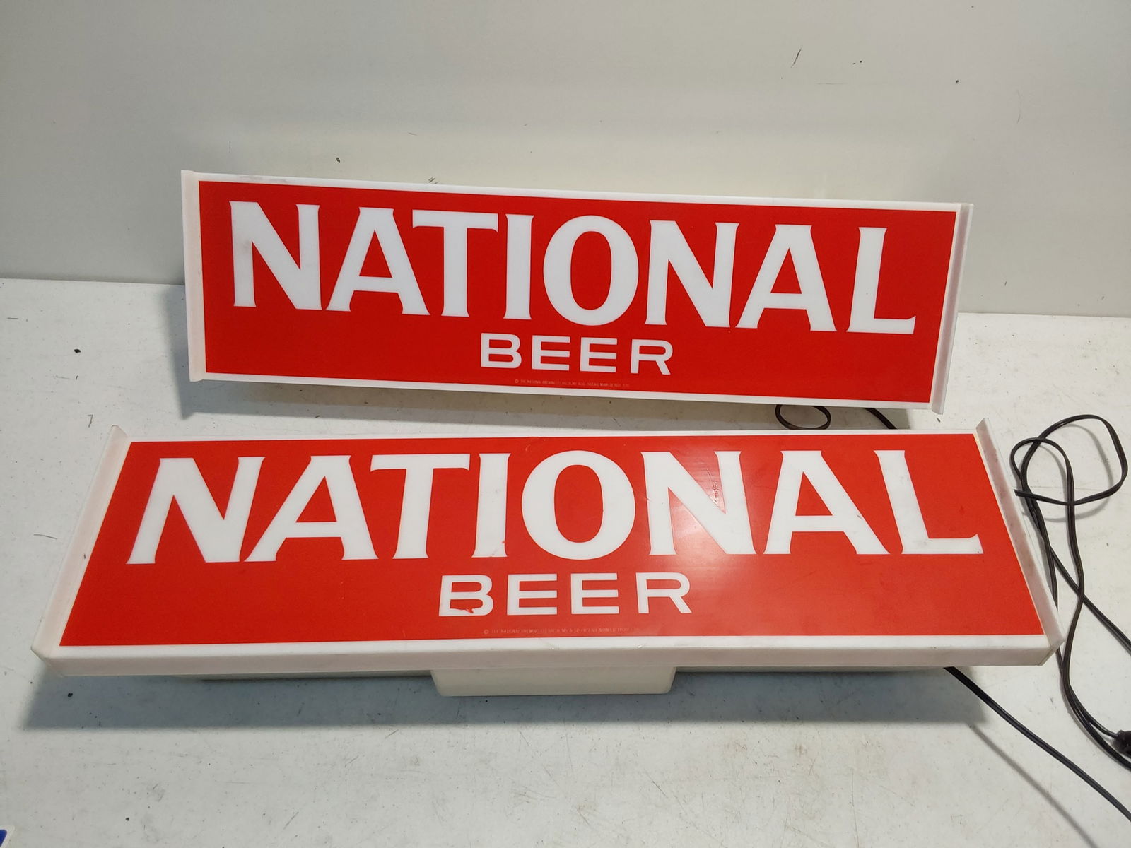 (2) National lighted beer signs (1 of 2)