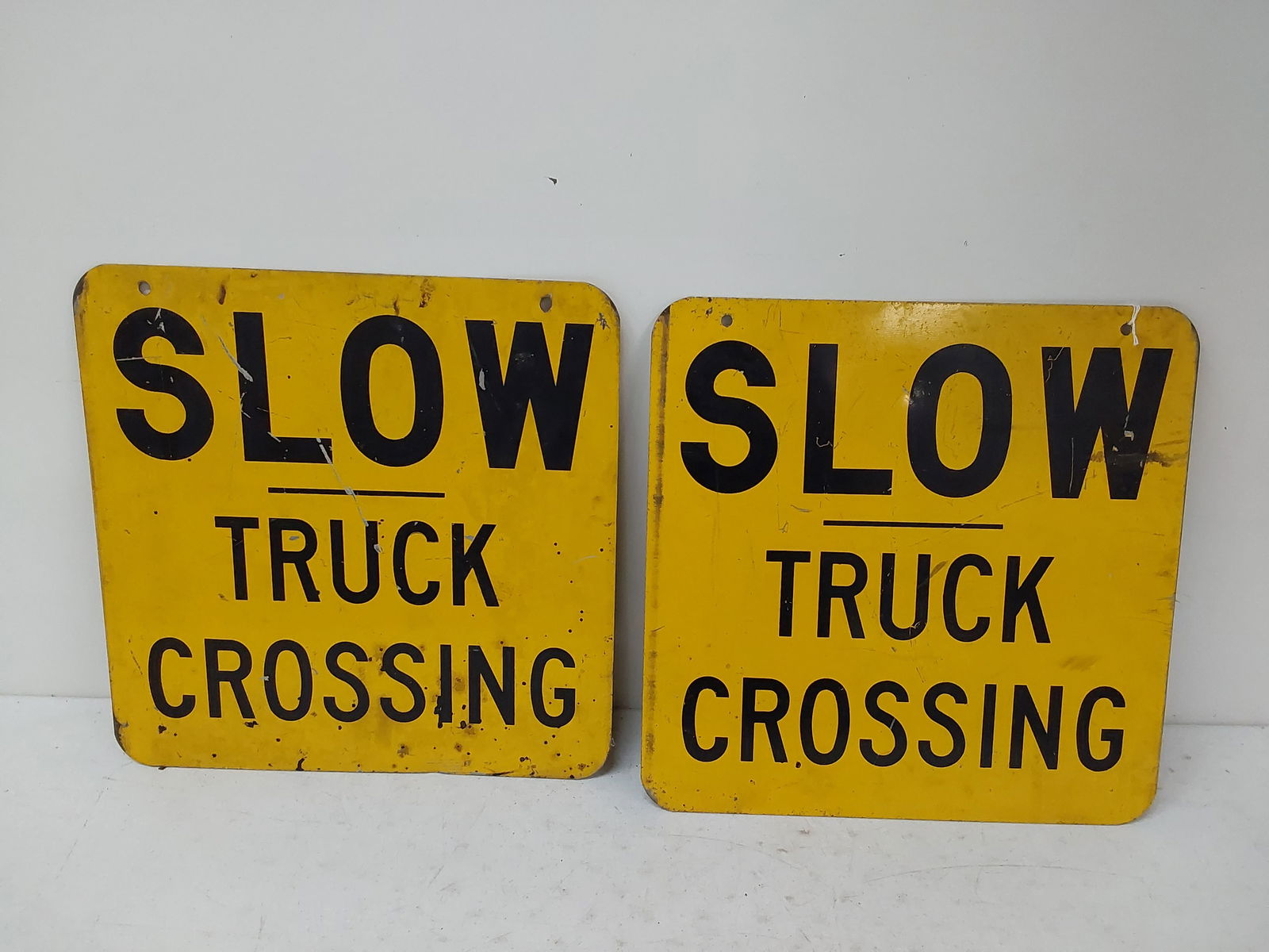 (2) Slow Truck crossing signs (1 of 2)