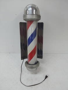 Model 405 lighted barber pole: LIghts up but does not rotate. 24" tall