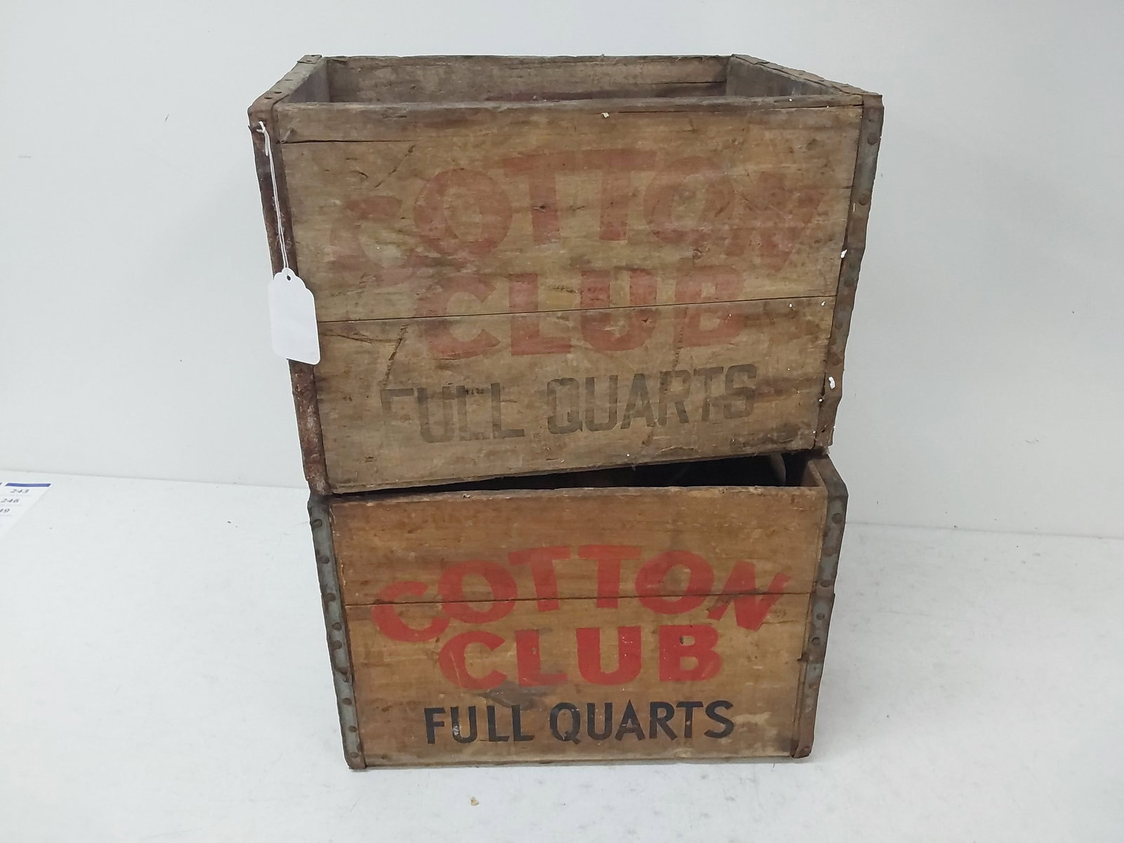 (2) Cotton Club wood boxes: (2) Cotton Club wood boxes