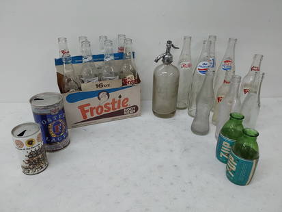 miscellaneous bottles: Frostie, Pepsi and more...