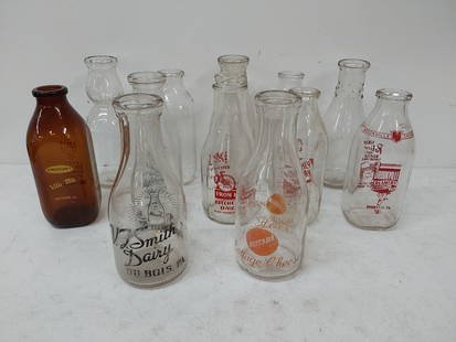 (12) quart dairy bottles: DuBois, Brookville, Ritchey, VT Smith, Walker's (Waynesburg), Sunny Brook, Fairview Creamery (Houtzdale PA)