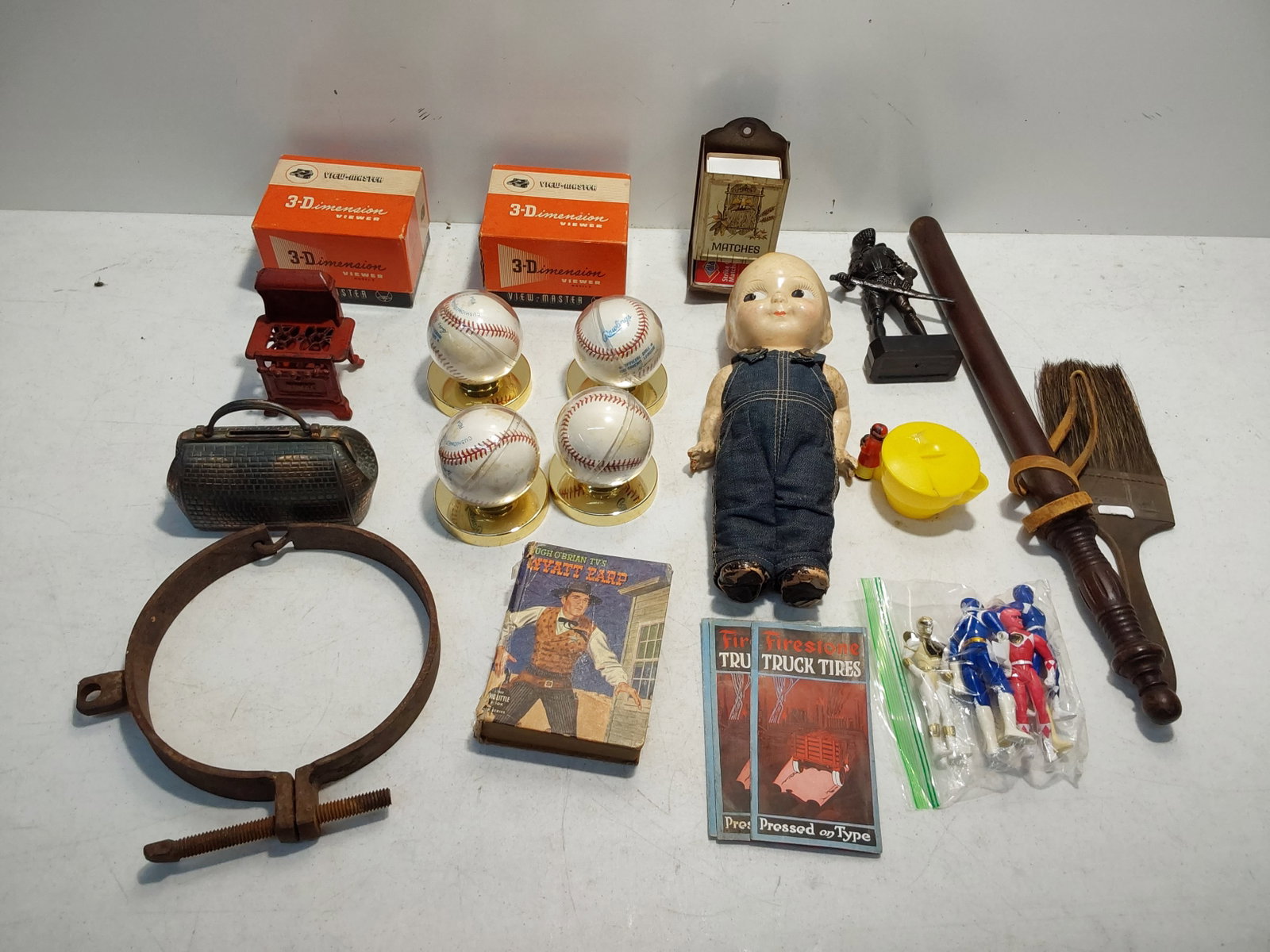 Charles "Teenie" Harris autograph baseball lot: Charles "Teenie" Harris autographed baseballs (renowned sports photographer), Power Rangers action figures and more...