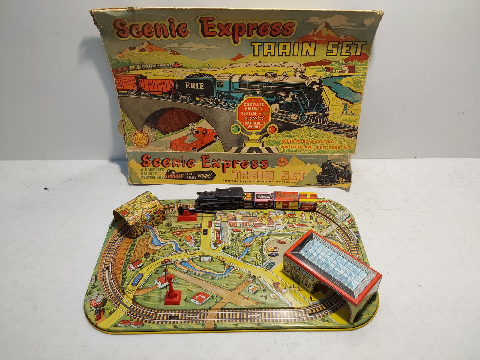 Marx wind up Scenic Express train set: rough box