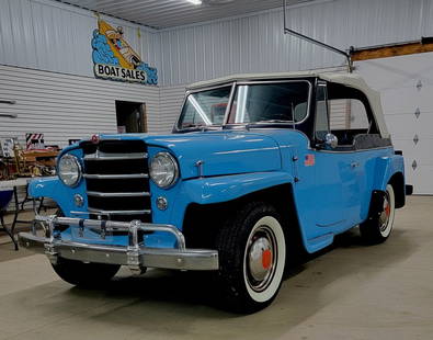 1950 Willys Overland Jeepster: Upgraded drivetrain, 1984 Olds V6 engine.Original miles: 31,495Restored interior and convertable top.Air conditioning has been added.Runs Good.Color varies in photographs and on different devices.No r