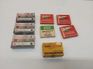 flat of ammunition and primers