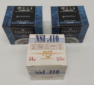 (3) boxes of .410 shotgun shells
