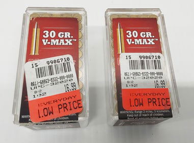 30gr V-Max .22 Mag ammunition lot