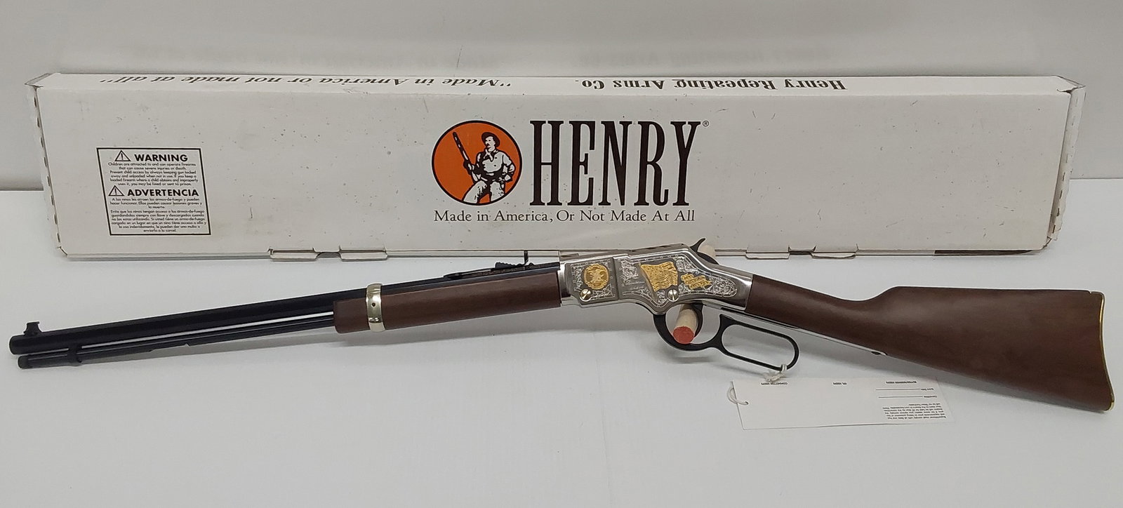 NEW Henry NRA Ft. McHenry edition, GoldenBoy w/box: model: H004MNRA .22 Mag, lever action with original box S/N: 14NRA0893 Will ship to valid FFL holder ONLY.