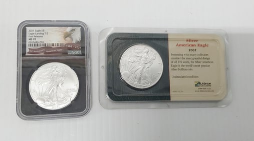 (2) silver Eagles