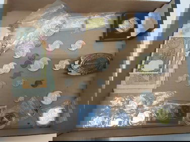 flat of foreign and US coins