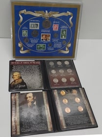 flat of miscellaneous coins and stamps