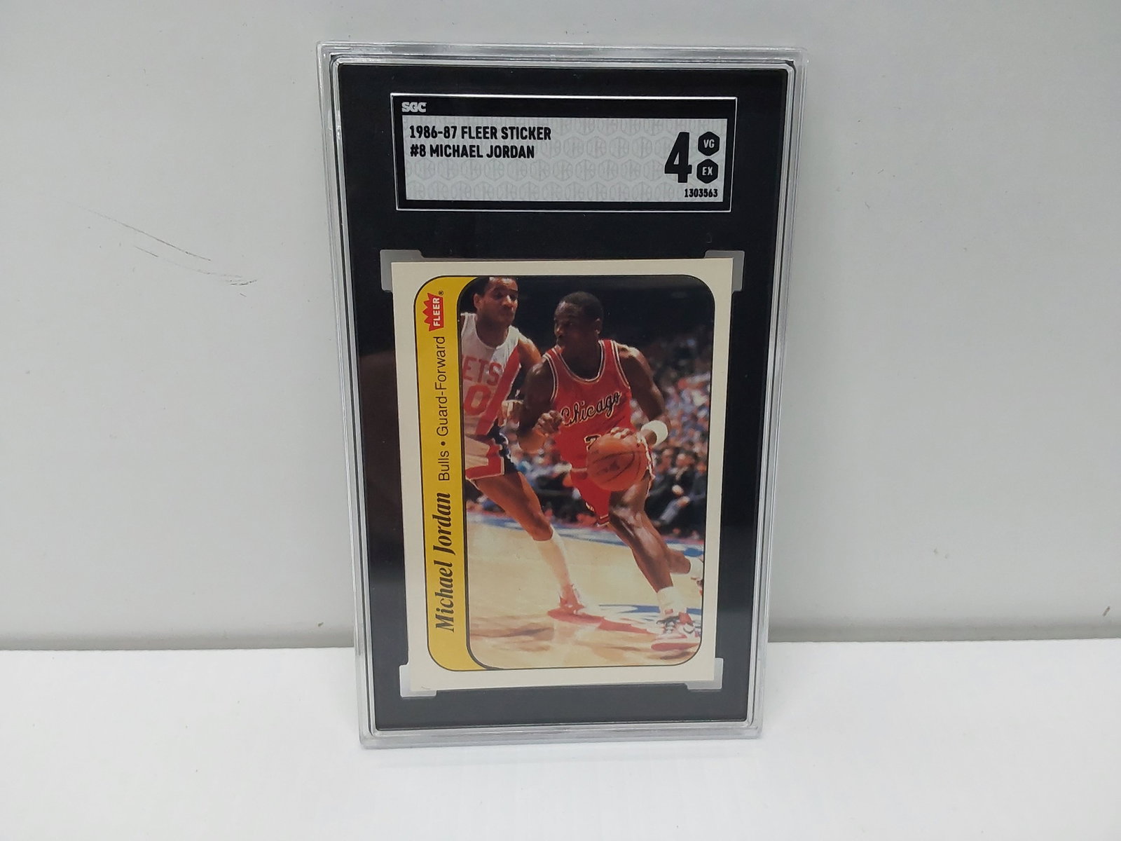 1986-1987 Fleer sticker SGC graded Michael Jordan: #8, VG/EX