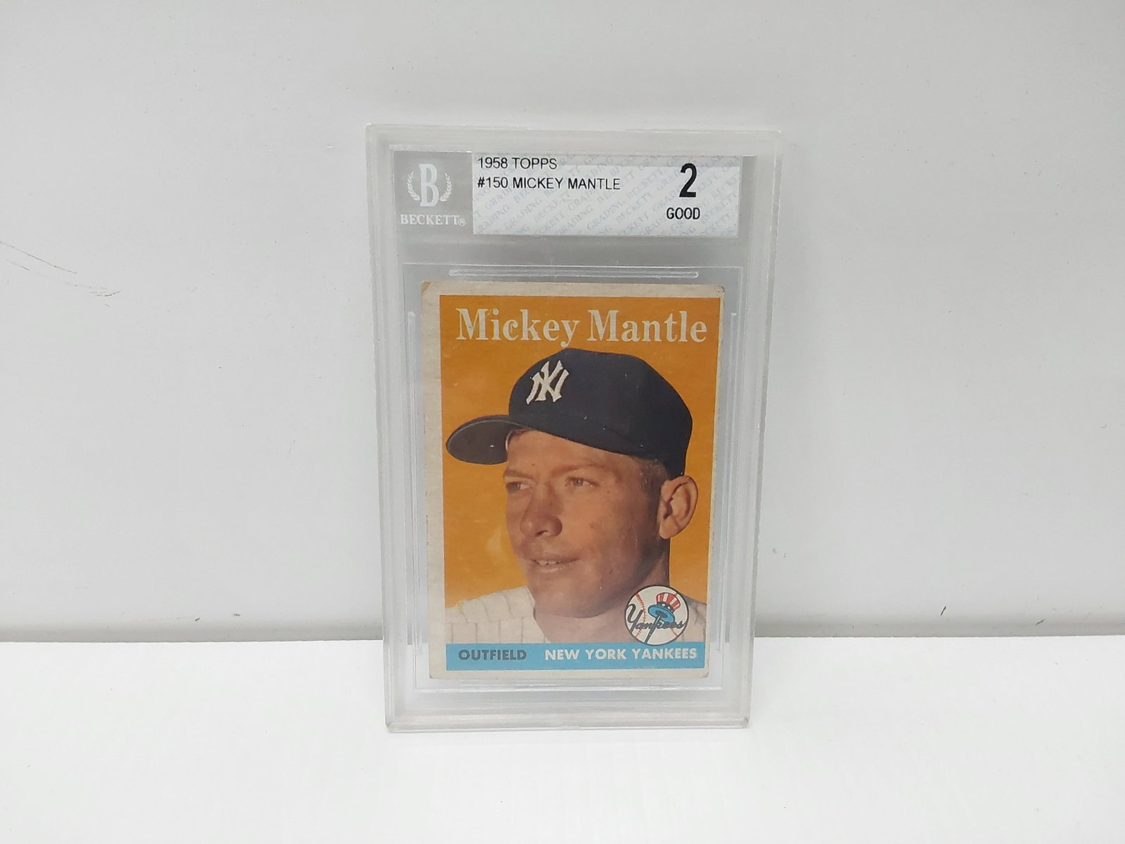 1958 Topps #150 Mickey Mantle Beckett graded: graded 2