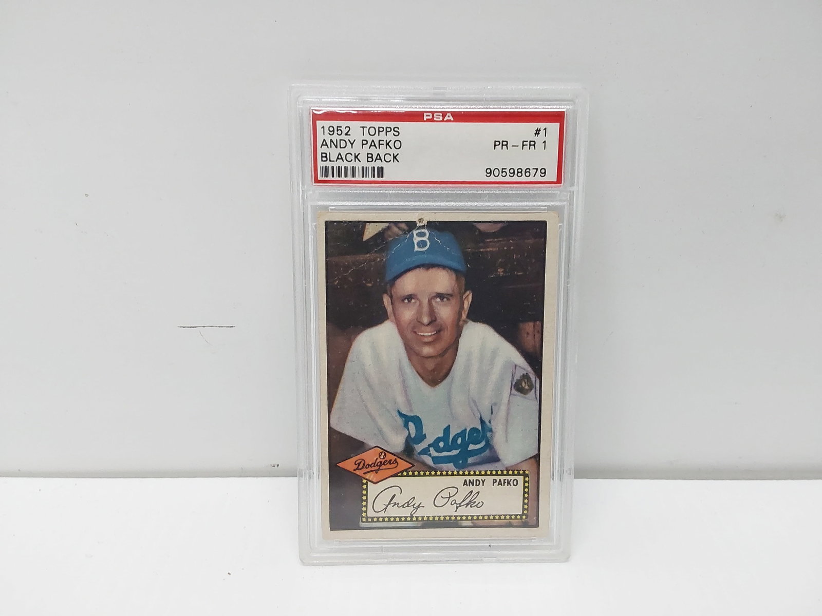1952 Topps Andy Pafko black pack #1: PSA graded PR-FR 1