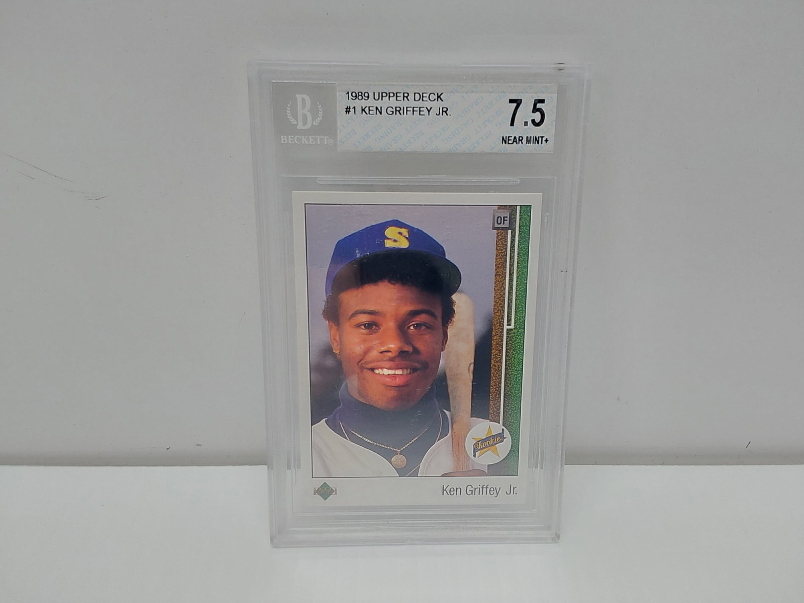 1989 Upper Deck #1 Ken Griffey Jr graded card: Beckett graded NM 7.5