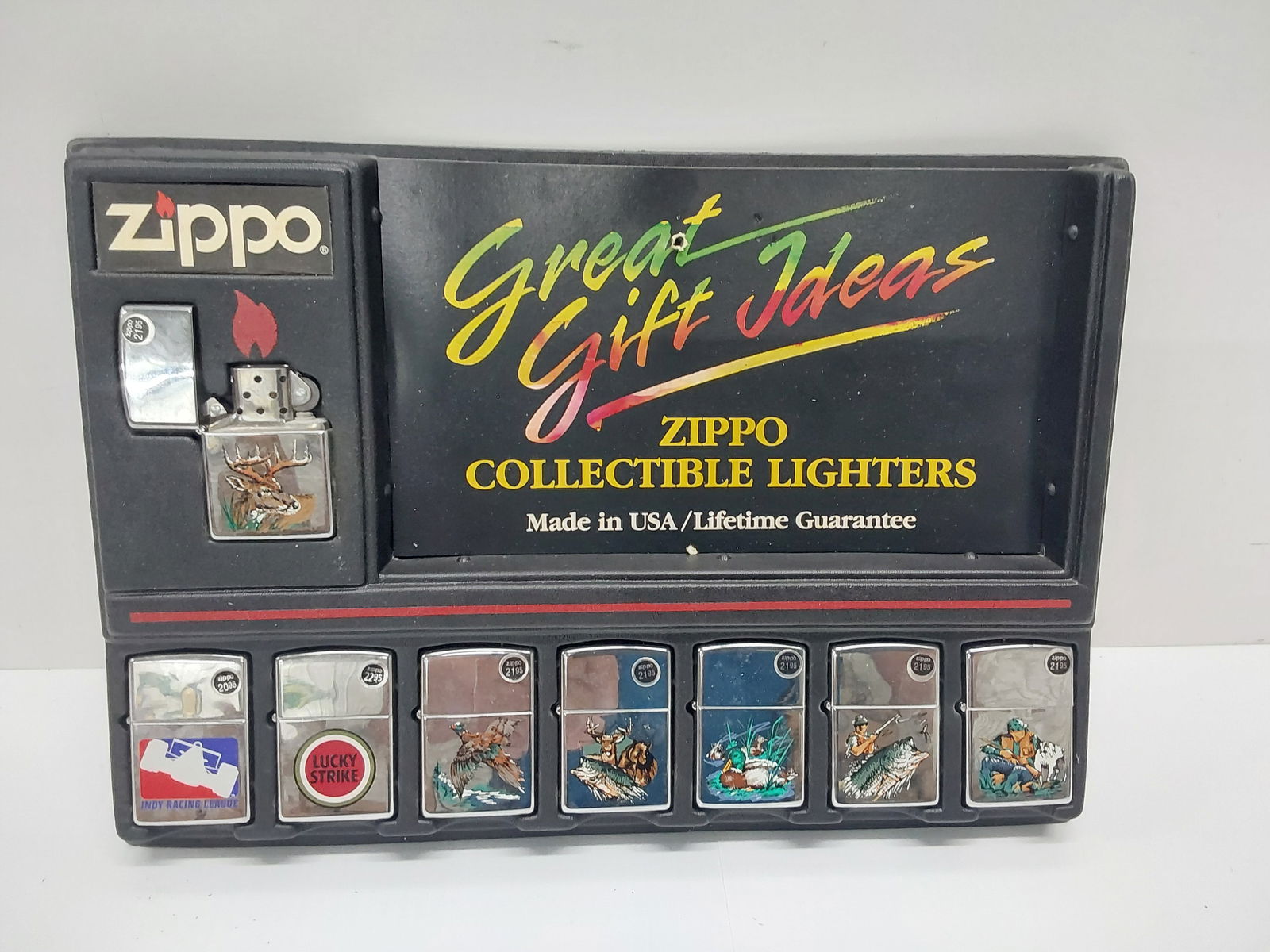 Zippo counter display with (8) NEW Zippo lighters (1 of 2)