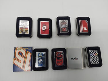 (7) NEW Nascar Zippo lighters