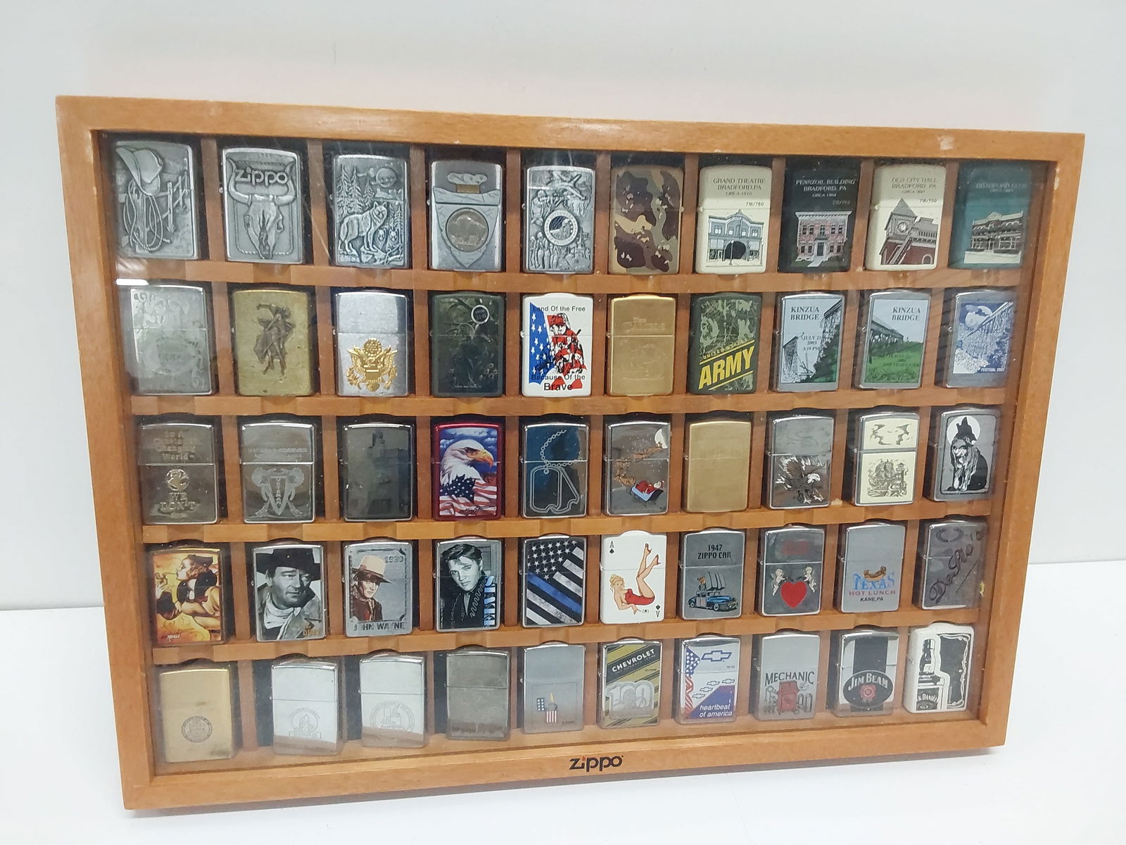 (50) Zippo lighters in original Zippo display (1 of 5)