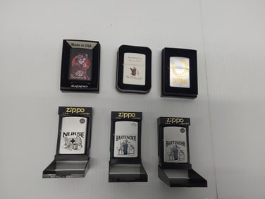 (6) NEW Zippo lighters