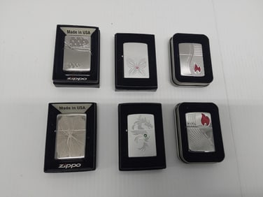 (6) NEW Zippo lighters