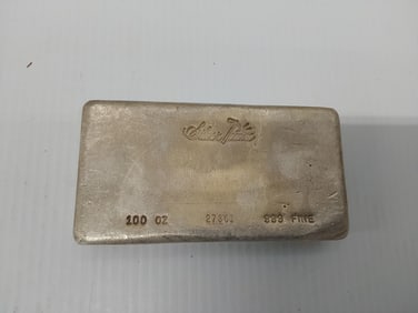 100 oz. .999 fine Silver Towne silver bar