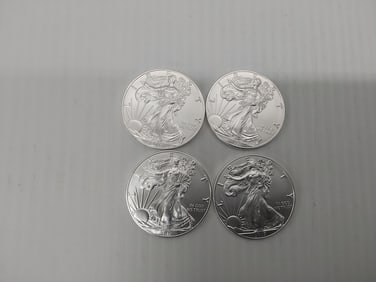 (4) 2017 silver Eagles