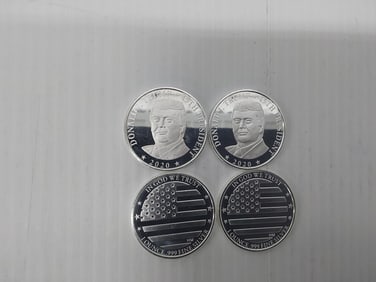 (4) 2020 1 oz silver Donald J Trump silver rounds