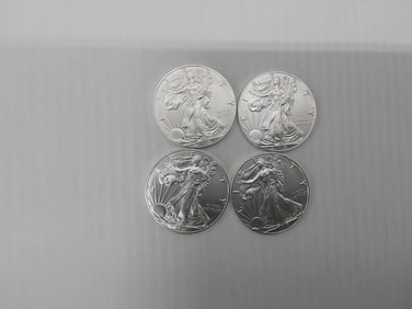 (4) 2017 silver Eagles