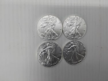 (4) 2019 silver Eagles