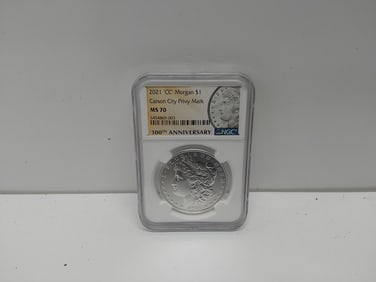 2021-CC MS-70 Morgan silver dollars w/Carson City