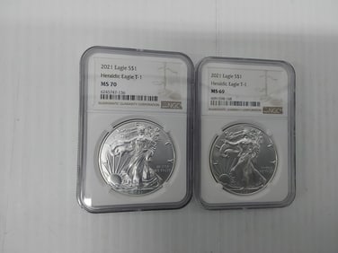 (2) silver Eagles