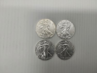 (4) 2016 silver Eagles