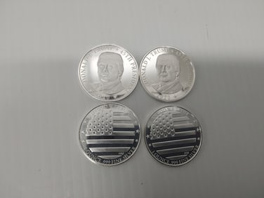 (4) 2020 1 oz .999 Donald J Trump silver rounds