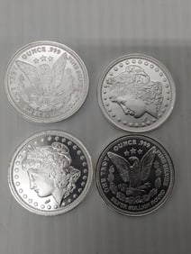 (4) 1 ozt .999 silver rounds