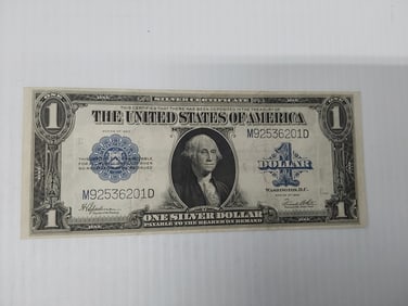 1923 large silver dollar silver cert in plastic