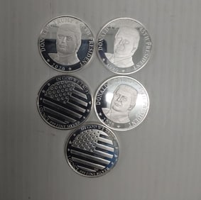(5) 2020 Donald J Trump .999 silver rounds