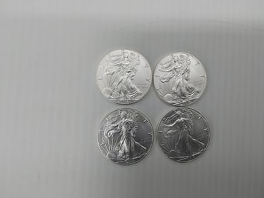 (4) 2016 silver Eagles