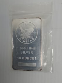 (1) 10 ozt .999 silver bar