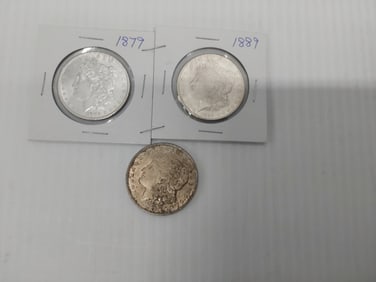 (3) Morgan silver dollars