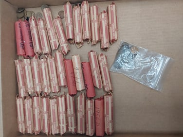(34) rolls of wheat pennies