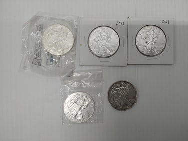 (5) silver Eagles