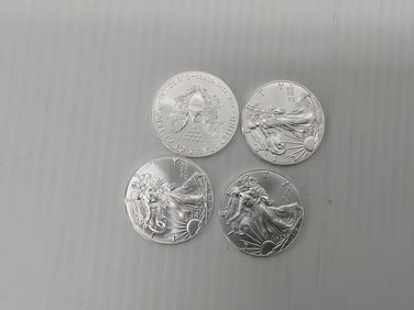 (4) 2018 silver Eagles