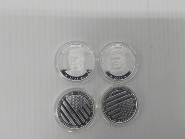 (4) 1 oz .999 Donald J Trump silver rounds