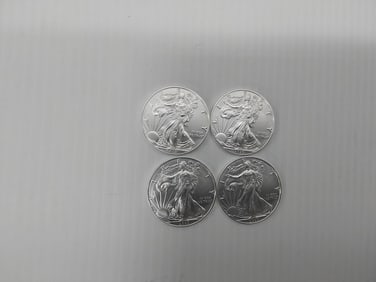 (4) 2020 silver Eagles
