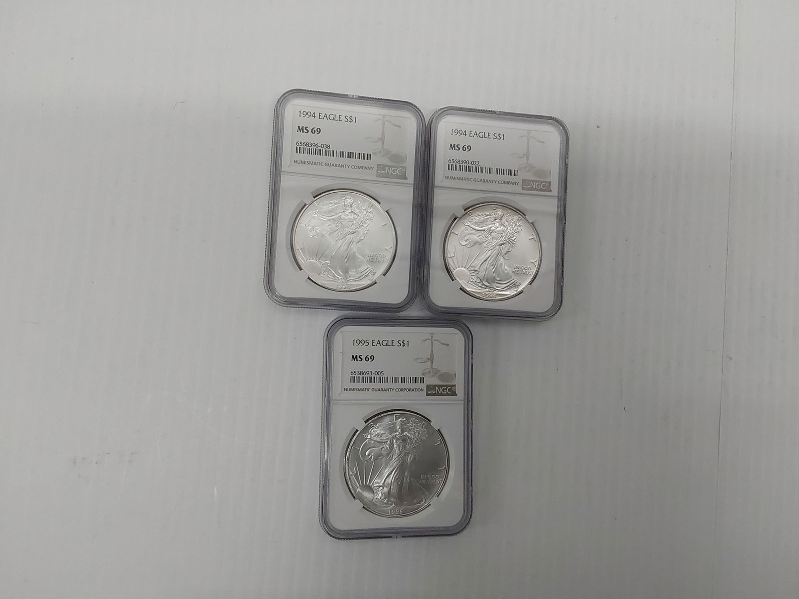 (3) MS-69 silver Eagles (1 of 1)