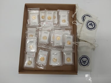 (20) $1.00 Presidential 24k gold enriched coins