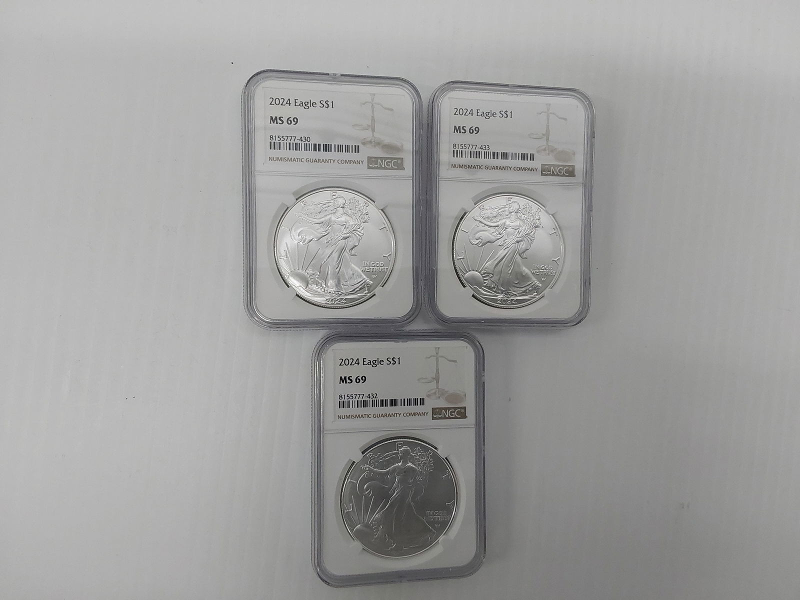 (3) 2024 MS-69 silver Eagles (1 of 1)