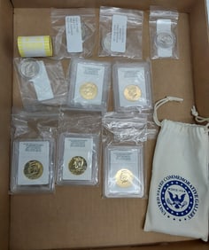 (24) clad JFK halves, (5) 24k gold enriched halves