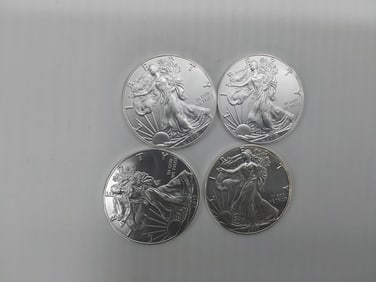 (4) 2017 silver Eagles